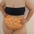 Culotte Tiro Alto Colaless Alice - Naranja Flores Blancas (SBIK49AD)