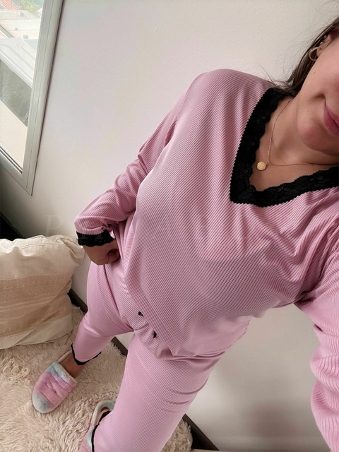 Pijama morley mangas largas (rosa)