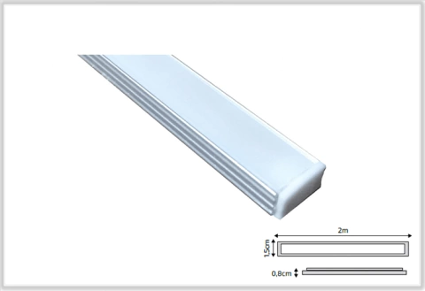 PERFIL SOB LED 18W/M 12V 3000K/6500K 18X8MM BCO/PTO
