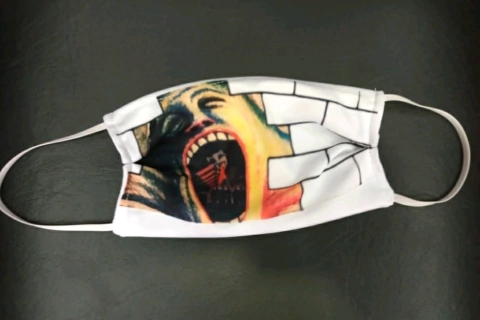 Tapabocas pink floyd - the wall grito