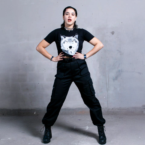 PANTALÓN CARGO NEGRO
