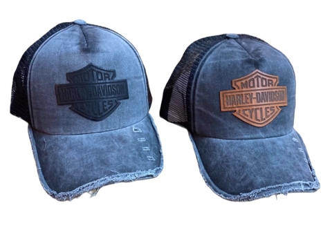 Gorra trucker parche cuero pu laser