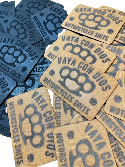 Parches Cuero grabado laser