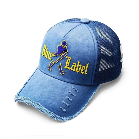 Gorra trucker prelavado Blue Label Jhonnie Walker silicona 3DE