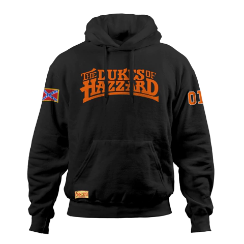 Buzo canguro Negro con friza invisible General Lee los Dukes de Hazzard