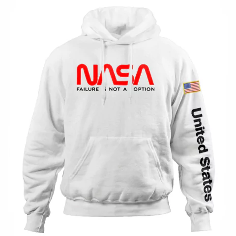 Hoddie Blanco con friza invisible Nasa