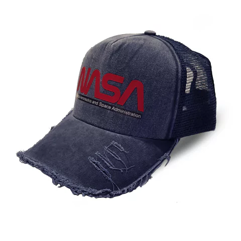 Gorra Trucker prelavada gastada silicona 3D NASA