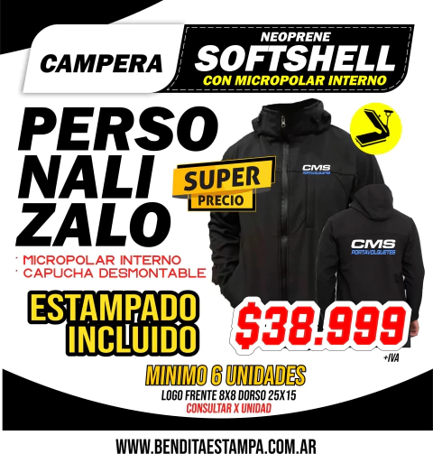 Campera Neoprene Softshell Estampa Personalizado - comprar online