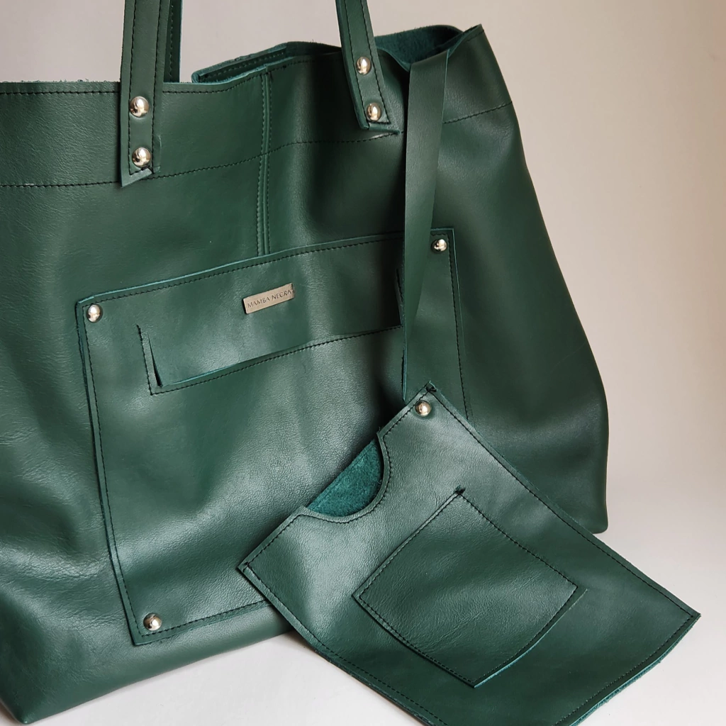 Tote bag "EUGE" verde - (Grande)