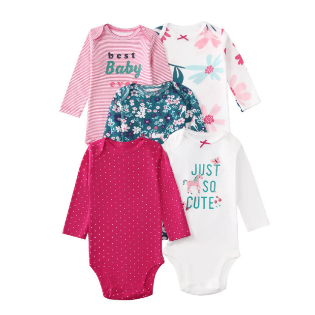 Set 5 Piezas Carters Body Manga Larga Nena 9 Meses China