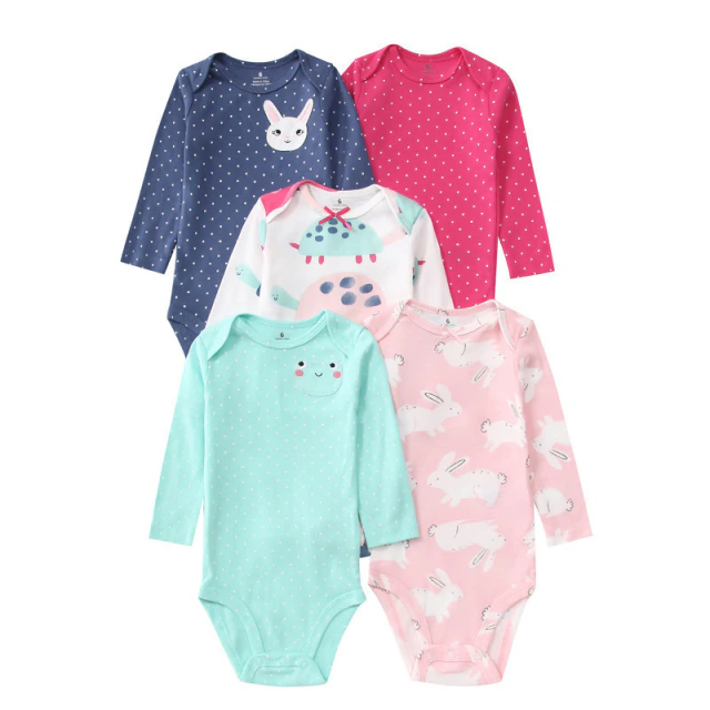 Set 5 Piezas Carters Body Manga Larga Nena 6 Meses China