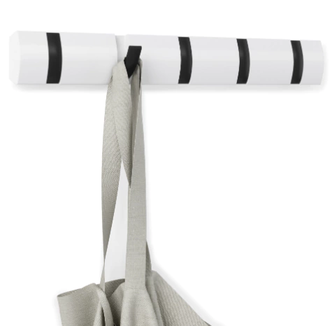 Cabideiro de Parede Flip 5 Ganchos Branco e Preto Umbra