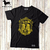 Remera Peron ,en color negro con amarillo