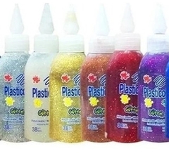 Plasticolas con Glitter x 6