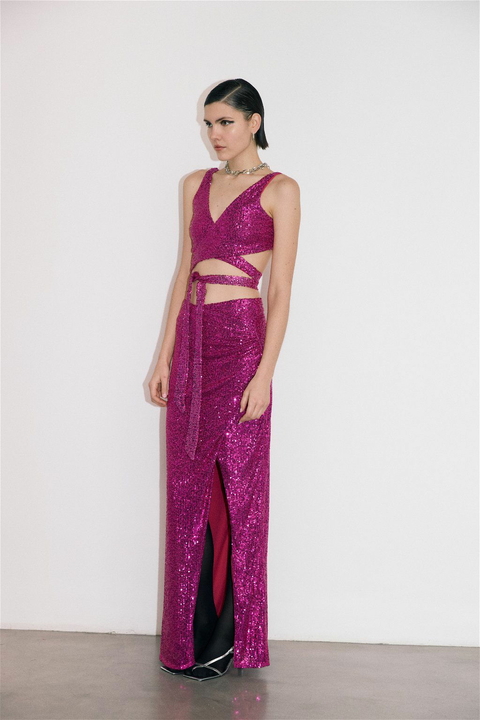 Falda larga Beirut - Fucsia