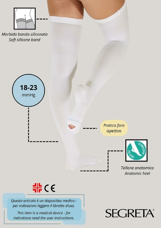 53- Media Antitrombotica unisex Color blanco Compresión 18/23 - comprar online