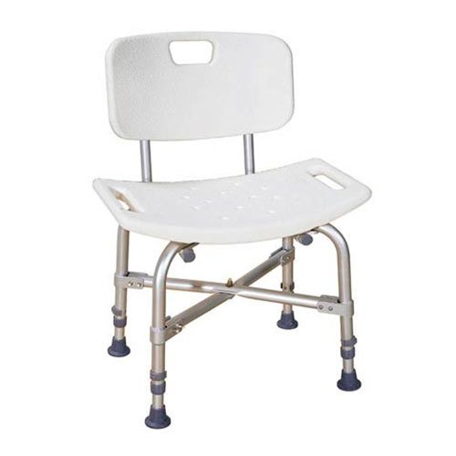 Asiento para ducha de aluminio con respaldo