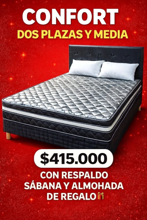 Euro CONFORT 140×190 CON RESPALDO ECO CUERO