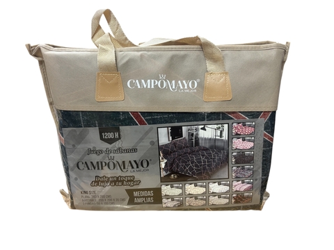 juego de sabana campomayo 1200 hilos king size bolso grande - comprar online