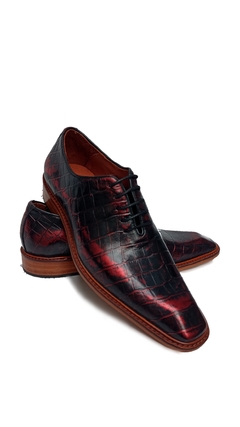 JR SHOES MOD 1315 - ROJO CROCO METALIZADO