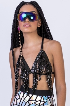 TOP HARNESS FRANJA PRETO