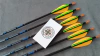 Flechas Carbono Spine 500 - Skylon Radius - VANES PLÁSTICAS - lote verde/laranja