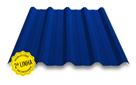 Telha aço tapume - 2.20m - (2ª Linha) - azul