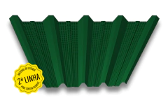 Telha aço tapume - 2.20m - (2ª Linha) - verde Perfurada