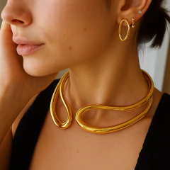 Conjunto Gargantilla Gota Golden - comprar online