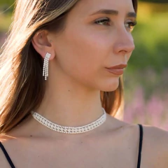 Conjunto Choker Tejido Strass - comprar online