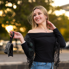 Cartera Negra Glitter Mini - comprar online