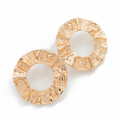 Aros Círculo En Relieve - Soleil Bijouterie - Accesorios de Moda en Córdoba.