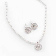 Conjunto Perla Doble Círculo Strass - comprar online