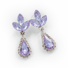 Aros Strass Gota Lila