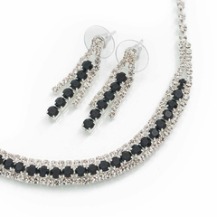 Conjunto Strass hilera Azul Intenso