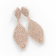 Aros Doble Oval Strass Rosé