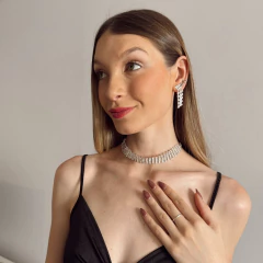 Conjunto Choker 5 Hileras Strass - comprar online