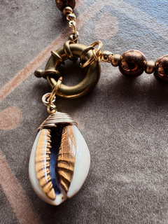 Collar perlas de Vidrio y buzio art N115 - comprar online