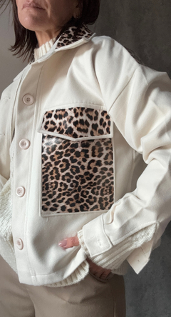 Jacket Paño y vinilo print