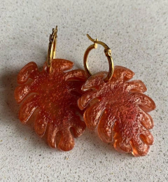 argollas con piezas de resina art 187 - comprar online