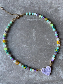 Collar heart labrado murano art 373 - comprar online