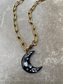Cadena Luna black art 197 - Natalia Dubinsky Customizacion de prendas y Objetos