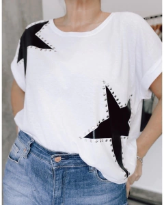 Remera oversize stars black