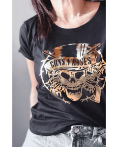Remera Guns and roses foil calavera - comprar online