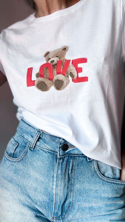 Remera línea DTF Bear love