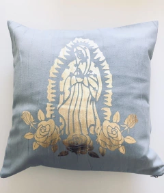 FUNDA de almohadón Lupita gold GRIS CLARO