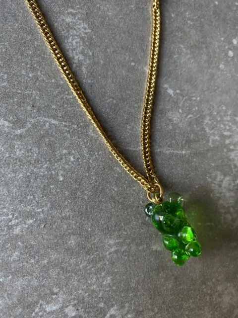 Cadena osito vidrio soplado