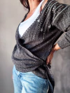 Saco cruzado tachas y strass