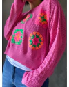 Sweater calado Patchwork print