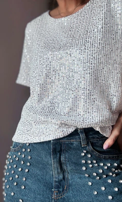 Remera Glam lentejuelas